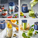 1 pieza azul/Rosa portátil eléctrico pequeño extractor de jugo doméstico multifunción taza de jugo mezcla y comida auxiliar Importe Go 