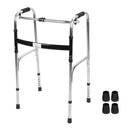 Aço inoxidável Folding Walking Aids para Idosos, Altura Ajustável Recuperação, Senior Walker, Portable Patient Walking Support Importe Go Prateado 