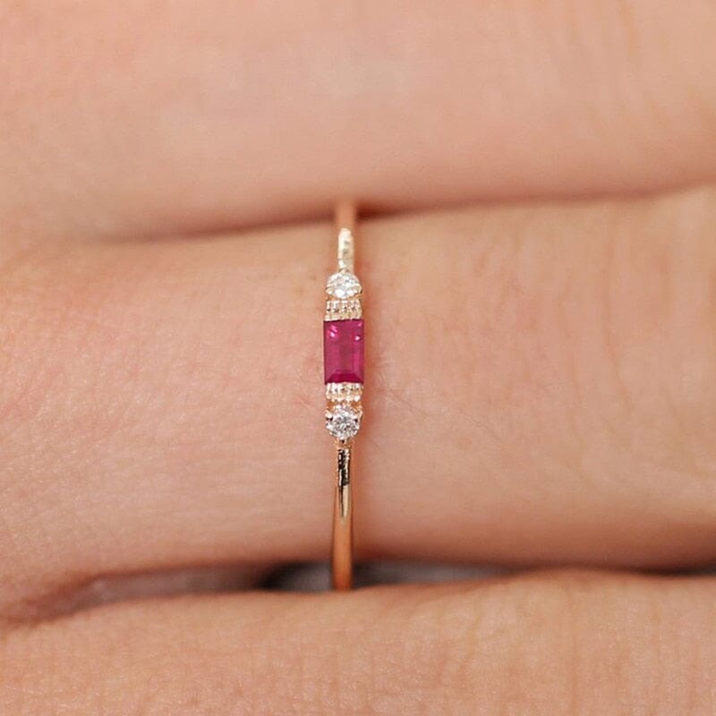 Anel Com Zircônia PRODUTO73 Importe Go Vermelho 9 