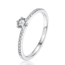 Anel Feminino de Prata Solitário Cravejado anel 01 Importe Go 10 