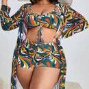 Biquíni + Saída de Praia Magiara Plus Size B136 Importe Go Multicolorido GG 