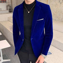 Blazer Masculino Aveludado - Moda Inverno 2024 Blazer Masculino Aveludado - Moda Inverno 2024 Importe Go Azul P 