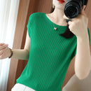 Blusinhas Liana em Malha Viscoelástica - Moda Verão Blusinhas Liana em Malha Viscoelástica - Moda Verão Importe Go 1x Verde + 1x Azul 