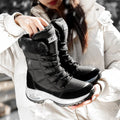 Bota de Inverno Neve de Lã a Prova D'água com Detalhes em Couro - Sportsforever Bota de Inverno Neve de Lã a Prova D'água com Detalhes em Couro - Sportsforever Importe Go Preto 34 