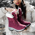 Bota de Inverno Neve de Lã a Prova D'água com Detalhes em Couro - Sportsforever Bota de Inverno Neve de Lã a Prova D'água com Detalhes em Couro - Sportsforever Importe Go Vermelho 34 