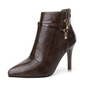 Bota Feminina De Salto Fino Bota 01 Importe Go Marrom 34 