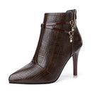 Bota Feminina De Salto Fino Bota 01 Importe Go Marrom 34 