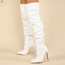 Bota Feminina Salto Alto Cano Longo - Chloe bota030-chloe Importe Go Branco 33 