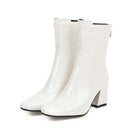 Botines de piel de serpiente para mujer, botas de moto de tacón alto, zapatos de fiesta, color blanco y rojo, a la moda, sexys, para invierno Importe Go 