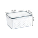 Caja de almacenamiento para refrigerador, organizador de frutas y verduras frescas, cesta de drenaje, contenedores de almacenamiento, despensa, organizador de cocina Importe Go 1750ML 