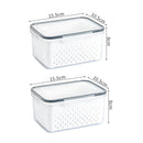 Caja de almacenamiento para refrigerador, organizador de frutas y verduras frescas, cesta de drenaje, contenedores de almacenamiento, despensa, organizador de cocina Importe Go 2Pcs 850ML 