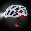 Capacete Ciclismo com Lanterna Profissional Masculino/Feminino RockBros Capacete Ciclismo com Lanterna Profissional Importe Go Branco Com Led 