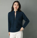 Cardigan Inverno frio Manga Longa Importe Go Azul P 