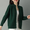 Cardigan Inverno frio Manga Longa Importe Go Verde Escuro P 