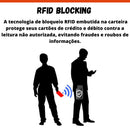 Carteira Slim Antifurto RFID Prime + Relógio Italiano carteira02 Importe Go 
