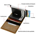 Carteira Slim Carbon em Couro - Pague 1 Leve 2 Joias & Acessórios (Carteira 2) Importe Go 