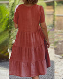 (Compre 1 Leve 2) Vestido de algodão e linho - Fresquinho e Soltinho para o Verão! Importe Go 