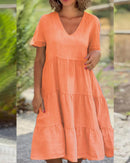 (Compre 1 Leve 2) Vestido de algodão e linho - Fresquinho e Soltinho para o Verão! Importe Go 