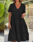 (Compre 1 Leve 2) Vestido de algodão e linho - Fresquinho e Soltinho para o Verão! Importe Go 