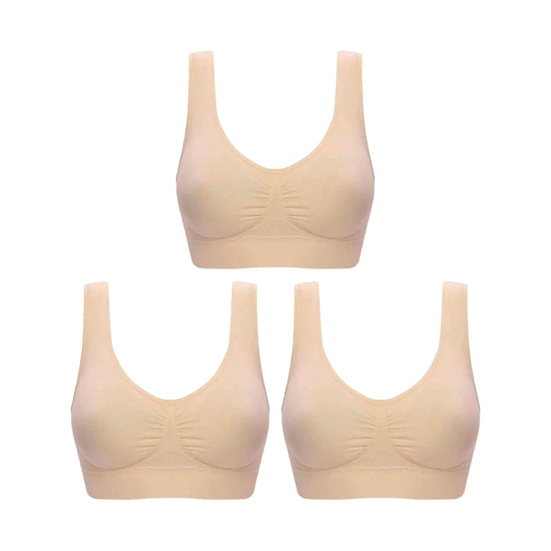 [COMPRE 1 LEVE 3] Sutiã Comfort Sem Costura LipoFit + BRINDE EXCLUSIVO sutia-comp3 Importe Go 3 beges P(36-38) 