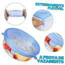 Compre 6 Leve 12 - Kit 12 Tampas de Silicone Reutilizável (UNIVERSAL) - Super Elástico Importe Go 