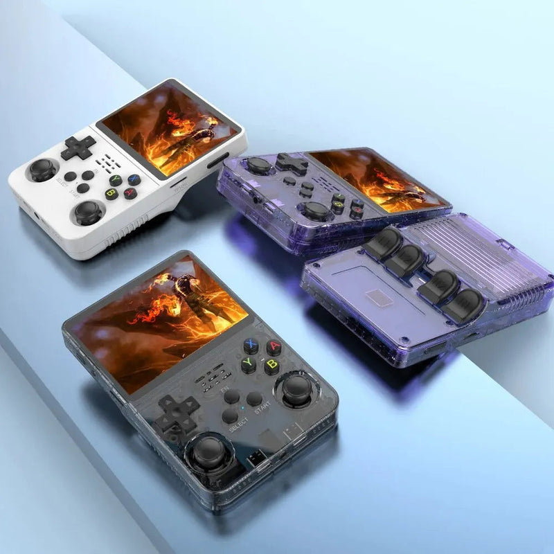 Consola de videojuegos portátil Retro R36S, sistema Linux, pantalla IPS de 3,5 pulgadas, reproductor de vídeo de bolsillo, R35S, 64GB de juegos Importe Go 