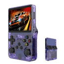 Consola de videojuegos portátil Retro R36S, sistema Linux, pantalla IPS de 3,5 pulgadas, reproductor de vídeo de bolsillo, R35S, 64GB de juegos Importe Go Purple 