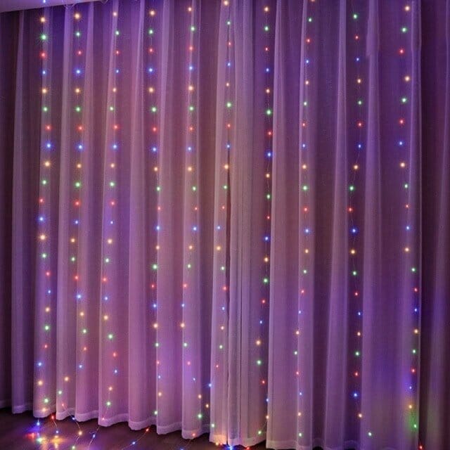 Cortina de Led com 300 Luzes e 8 Modos para Natal natal 4 Importe Go Colorido - RGB 3 Metros - 300 Leds 