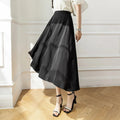 Falda larga informal de cintura alta para mujer, Falda larga de estilo coreano, estilo Swing grande Vintage, Saias Longas, de verano, 2022 Importe Go Negro S 