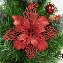 Kit 5 Flores Decoração para Natal natal 13 Importe Go Flor Vermelha - 5 Peças 