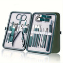 Kit profissional de cuidados com unhas com estojo de viagem, conjunto de manicure e pedicure em aço inoxidável, aliciamento em viagem, 7-18 peças Importe Go 18 peças 