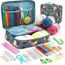 Kits de ganchillo para principiantes y principiantes, herramientas de tejer de mano portátiles, multicolor, 53 unidades Importe Go Blue Flower one size 
