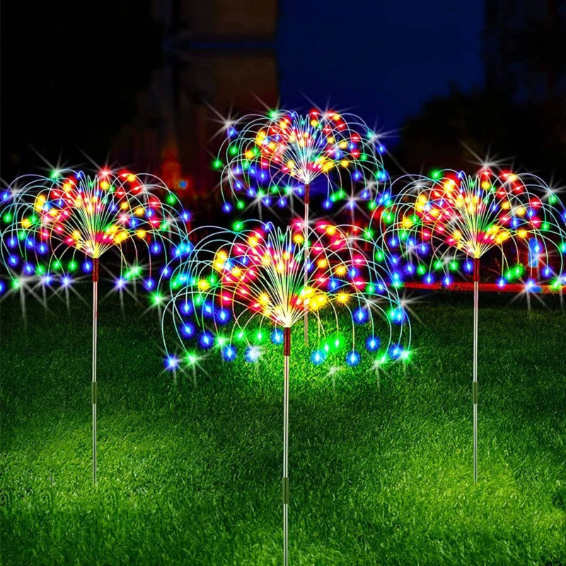 Led Solar - Fogos de Artifício - Decoração de Natal Iluminação Externa Importe Go Colorido 