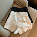 MEXZT-Y2K elegante cintura alta calças curtas das mulheres, uma linha de perna larga terno, clube sexy magro, streetwear quente, branco, novo Importe Go 