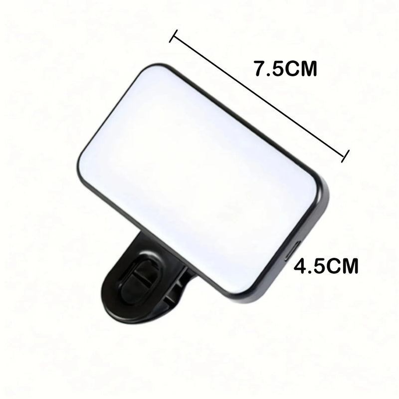Portátil Mini Selfie Fill Light, Recarregável, 3 Modos, Brilho Ajustável, Clip On, Telefone Móvel, Computador Importe Go 