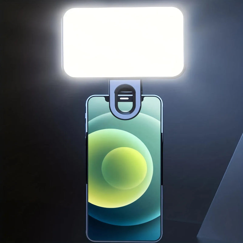 Portátil Mini Selfie Fill Light, Recarregável, 3 Modos, Brilho Ajustável, Clip On, Telefone Móvel, Computador Importe Go 