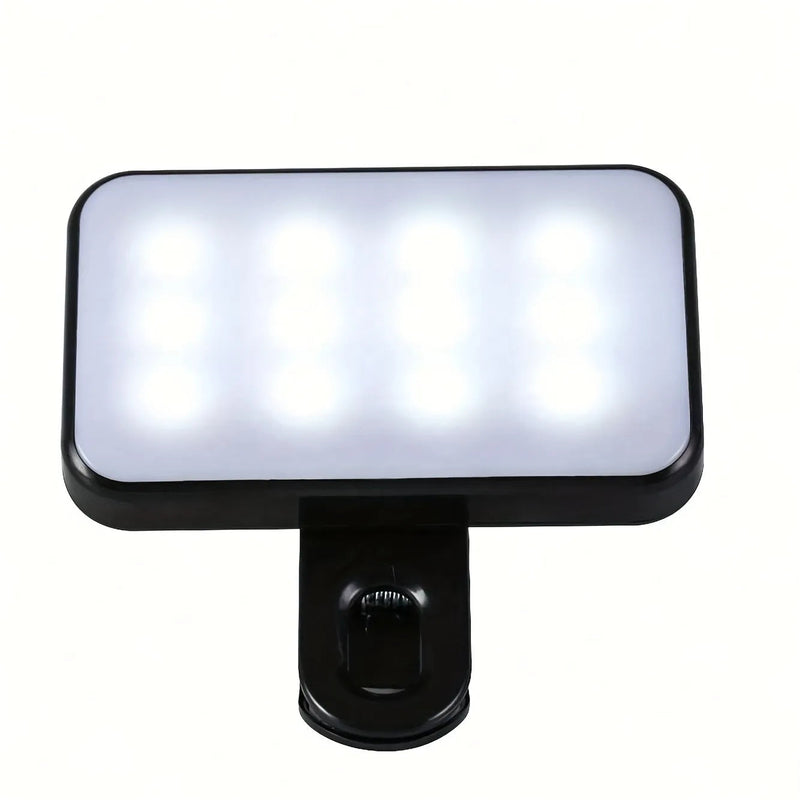 Portátil Mini Selfie Fill Light, Recarregável, 3 Modos, Brilho Ajustável, Clip On, Telefone Móvel, Computador Importe Go Black 