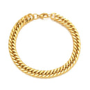 Punk Fashion Curb Cuban Chain Link Bracelet 21cm Gold Silver Color Stainless Steel Hand Chains For Women Men Jewelry Gift Importe Go 