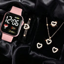 Relógio Eletrônico Quadrado Rhinestones para Meninas e Meninos, Exibição com Números, Amor, 6 PCs, Borboleta Importe Go 