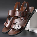 Sandália Masculina de Couro Premium 192 Importe Go Marrom 36 