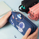 Space astronaut portable pencil case cute cartoon kids stationery bag large capacity storage bag school studen canvas pencil bag Importe Go 