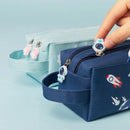 Space astronaut portable pencil case cute cartoon kids stationery bag large capacity storage bag school studen canvas pencil bag Importe Go 