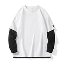 Sudadera de cuello redondo para hombre, suéter informal de gran tamaño, estilo Hip Hop japonés, 2023 Importe Go White Sweatshirt Men Asian-S 