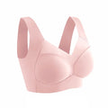 Sutiãs esportivos de renda para mulheres, bralette sem costura, sutiã sem costas, coletores femininos, top sem fio à prova de choque, plus size, L-3XL Importe Go Pink L 