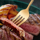 Talheres para jantar de luxo aço inoxidável ouro - Colher, garfo e faca Talheres Importe Go 