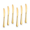 Talheres para jantar de luxo aço inoxidável ouro - Colher, garfo e faca Talheres Importe Go Faca 6 peças 