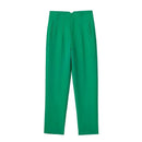 TRAF-Calças de escritório de cintura alta femininas, calças formais de escritório, calças lápis, pretas, rosa, brancas para senhoras, moda Importe Go Light green M 