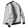 Uniforme de beisebol manga longa fino masculino, Jaqueta ciclismo à prova de vento, monocromática, zíper, casual, outono, M-4XL Importe Go CINZA 4XL 