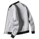 Uniforme de beisebol manga longa fino masculino, Jaqueta ciclismo à prova de vento, monocromática, zíper, casual, outono, M-4XL Importe Go CINZA 4XL 