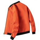 Uniforme de beisebol manga longa fino masculino, Jaqueta ciclismo à prova de vento, monocromática, zíper, casual, outono, M-4XL Importe Go Laranja L 